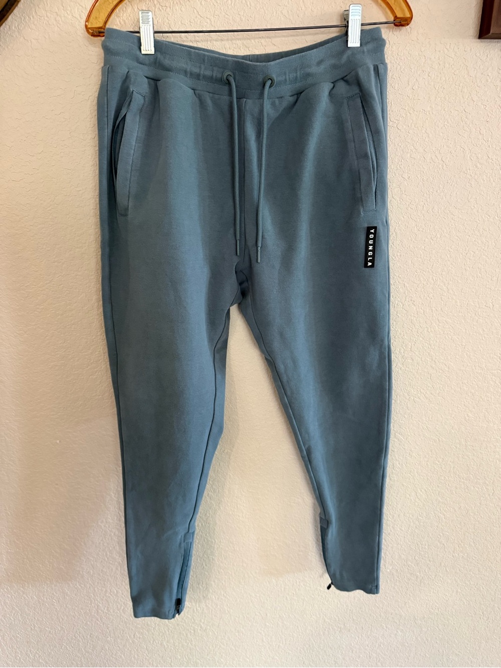 YoungLA Men's Drawstring Jogger Pants - Slate Blue